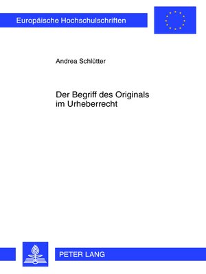 cover image of Der Begriff des Originals im Urheberrecht